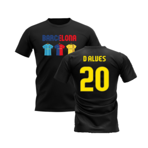 Barcelona 2008-2009 Retro Shirt T-shirt - Text (Black) (D Alves 20)