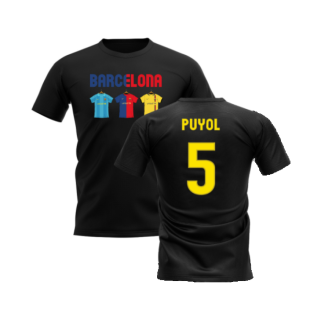 Barcelona 2008-2009 Retro Shirt T-shirt - Text (Black) (Puyol 5)