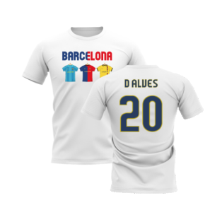 Barcelona 2008-2009 Retro Shirt T-shirt - Text (White) (D Alves 20)