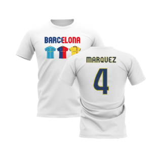 Barcelona 2008-2009 Retro Shirt T-shirt - Text (White) (Marquez 4)