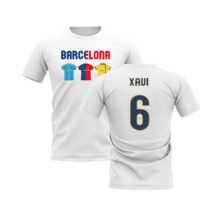 Barcelona 2008-2009 Retro Shirt T-shirt - Text (White) (Xavi 6)