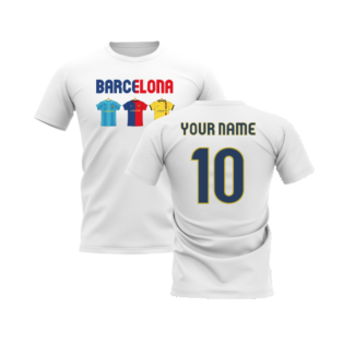 Barcelona 2008-2009 Retro Shirt T-shirt - Text (White) (Your Name)