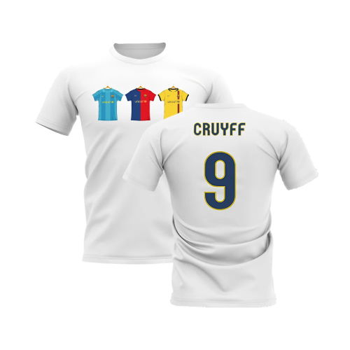 Barcelona 2008-2009 Retro Shirt T-shirt (White) (CRUYFF 9)