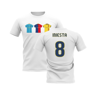 Barcelona 2008-2009 Retro Shirt T-shirt (White) (Iniesta 8)