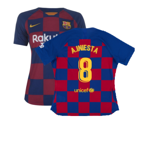 Barcelona 2019-20 Womens Home Shirt (Vaporkit) ((Excellent) S) (A.INIESTA 8)