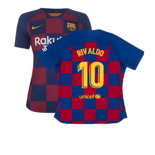 Barcelona 2019-20 Womens Home Shirt (Vaporkit) ((Excellent) S) (RIVALDO 10)