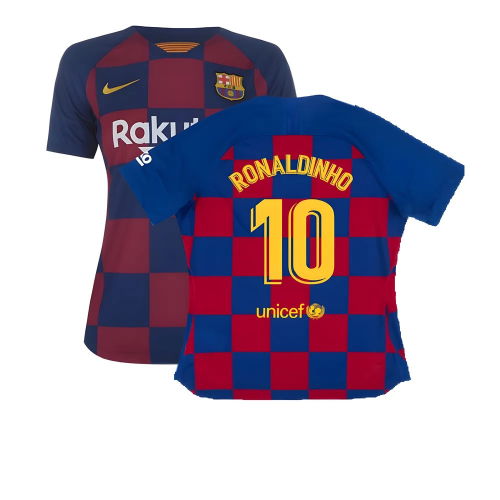 Barcelona 2019-20 Womens Home Shirt (Vaporkit) ((Excellent) S) (RONALDINHO 10)