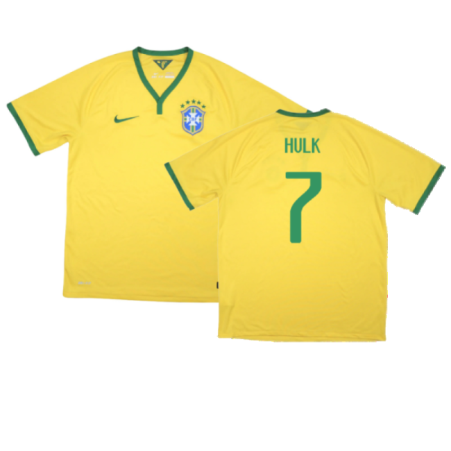 Brazil 2014-15 Home Shirt ((Excellent) XL) (Hulk 7)