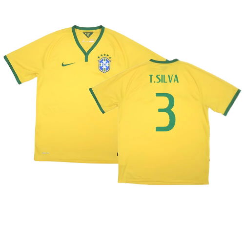Brazil 2014-15 Home Shirt ((Excellent) XL) (T.Silva 3)