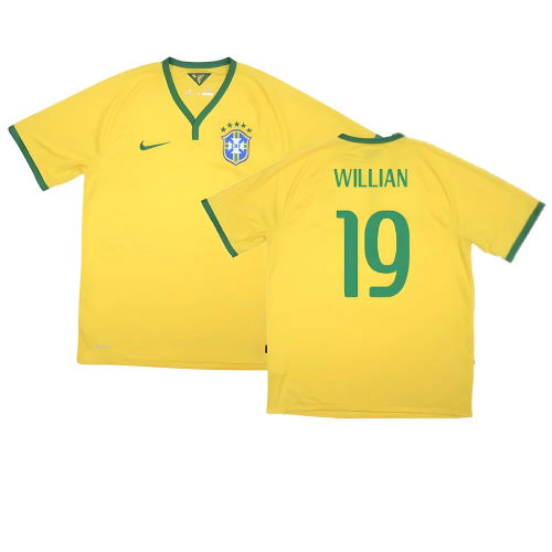 Brazil 2014-15 Home Shirt ((Excellent) XL) (Willian 19)