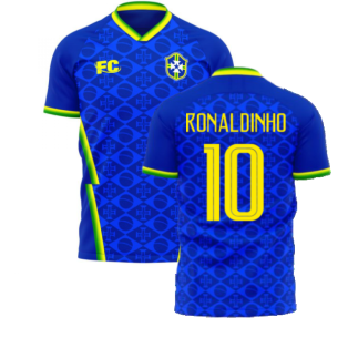 Brazil 2021-2022 Away Concept Football Kit (Fans Culture) (RONALDINHO 10)