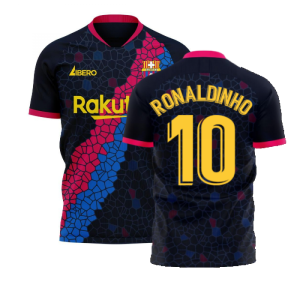 Catalonia 2023-2024 Away Concept Football Kit (Libero) (RONALDINHO 10)