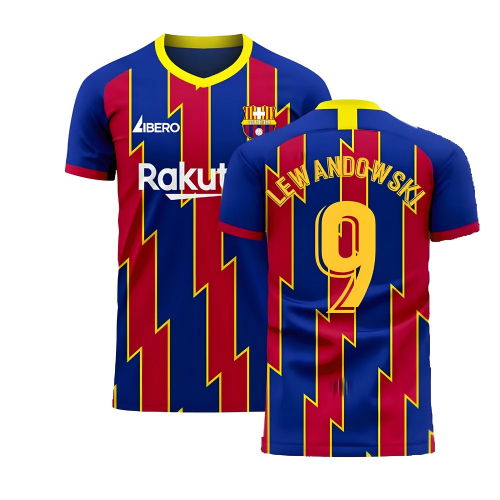 Catalonia 2025-2026 Home Concept Football Kit (Libero) (LEWANDOWSKI 9)