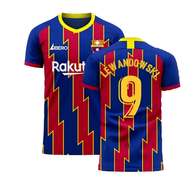 Catalonia 2025-2026 Home Concept Football Kit (Libero) (LEWANDOWSKI 9)