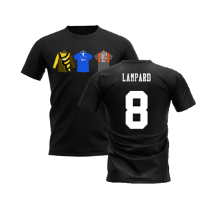 Chelsea 1995-1996 Retro Shirt T-shirts (Black) (Lampard 8)