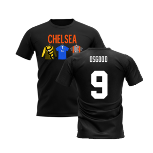 Chelsea 1995-1996 Retro Shirt T-shirts - Text (Black) (Osgood 9)