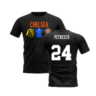 Chelsea 1995-1996 Retro Shirt T-shirts - Text (Black) (Petrescu 24)