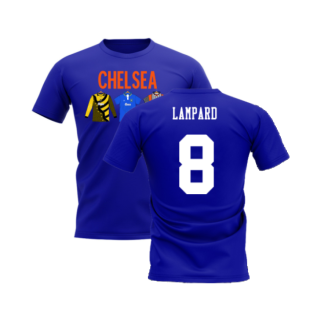 Chelsea 1995-1996 Retro Shirt T-shirts - Text (Blue) (Lampard 8)