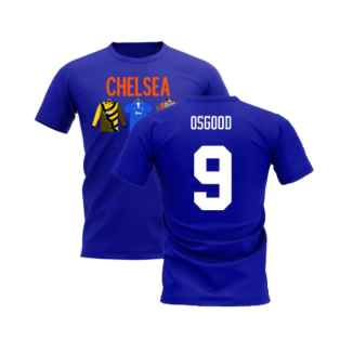 Chelsea 1995-1996 Retro Shirt T-shirts - Text (Blue) (Osgood 9)