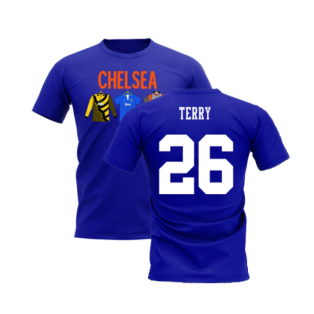 Chelsea 1995-1996 Retro Shirt T-shirts - Text (Blue) (Terry 26)