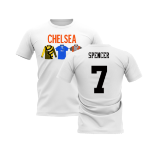 Chelsea 1995-1996 Retro Shirt T-shirts - Text (White) (Spencer 7)