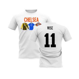 Chelsea 1995-1996 Retro Shirt T-shirts - Text (White) (Wise 11)