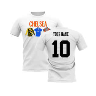 Chelsea 1995-1996 Retro Shirt T-shirts - Text (White) (Your Name)