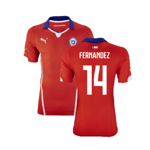 Chile 2014-15 Home Shirt ((Excellent) XL) (Fernandez 14)