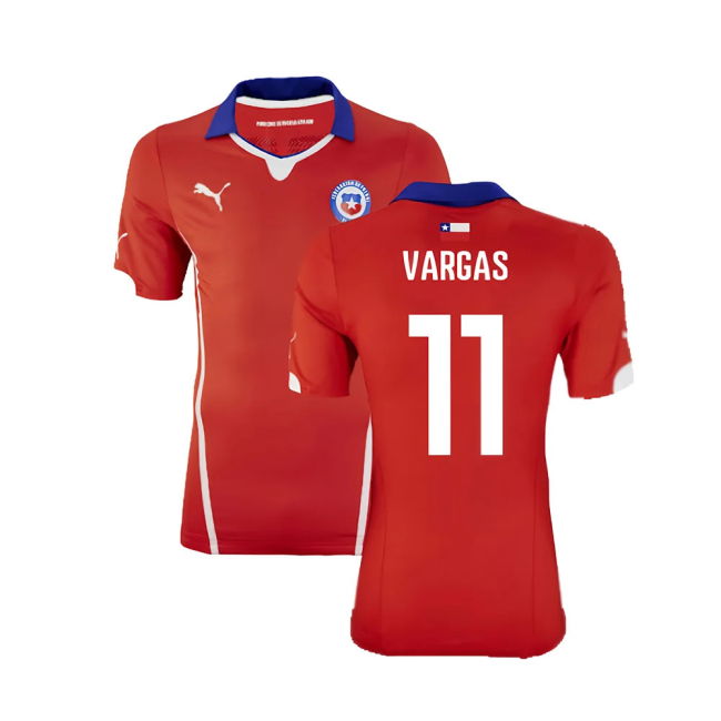 Chile 2014-15 Home Shirt ((Excellent) XL) (Vargas 11)
