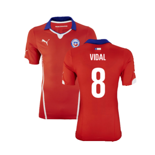 Chile 2014-15 Home Shirt ((Excellent) XL) (Vidal 8)