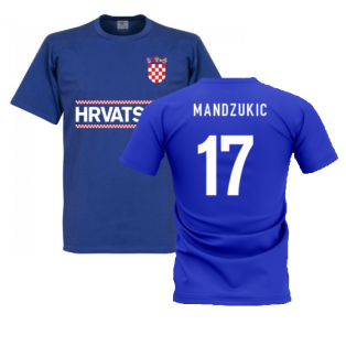 Croatia Team T-Shirt - Royal (MANDZUKIC 17)