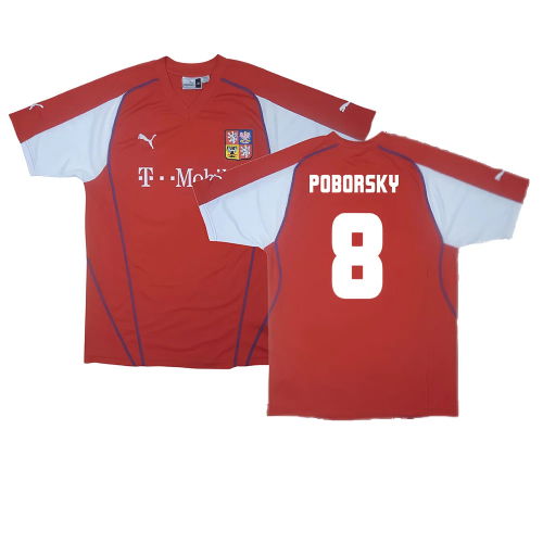 Czech Republic 2003-04 Home Shirt ((Excellent) XL) (Poborsky 8)
