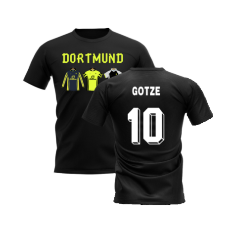 Dortmund 1996-1997 Retro Shirt T-shirt - Text (Black) (Gotze 10)