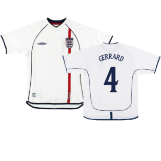 England 2001-03 Home Shirt (L) (Good) (GERRARD 4)