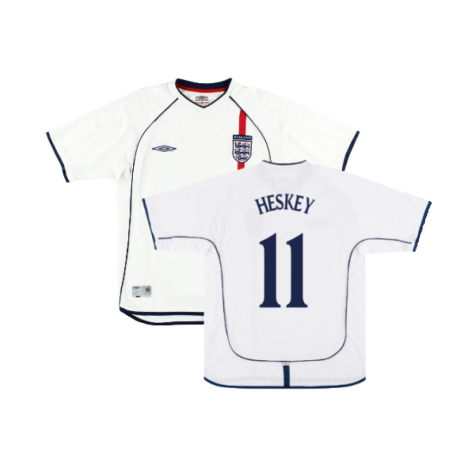 England 2001-03 Home Shirt (XL) (Excellent) (Heskey 11)