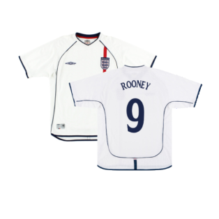 England 2001-03 Home Shirt (XL) (Fair) (ROONEY 9)