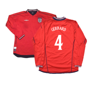England 2002-04 Away Shirt LS (XL) (Excellent) (GERRARD 4)
