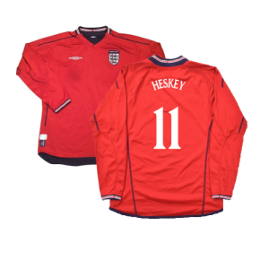 England 2002-04 Long Sleeve Away Shirt (M) (Excellent) (Heskey 11)