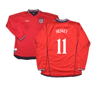 England 2002-04 Long Sleeve Away Shirt (S) (Excellent) (Heskey 11)