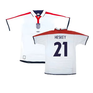 England 2003-05 Home Shirt ((Excellent) L) (Heskey 21)