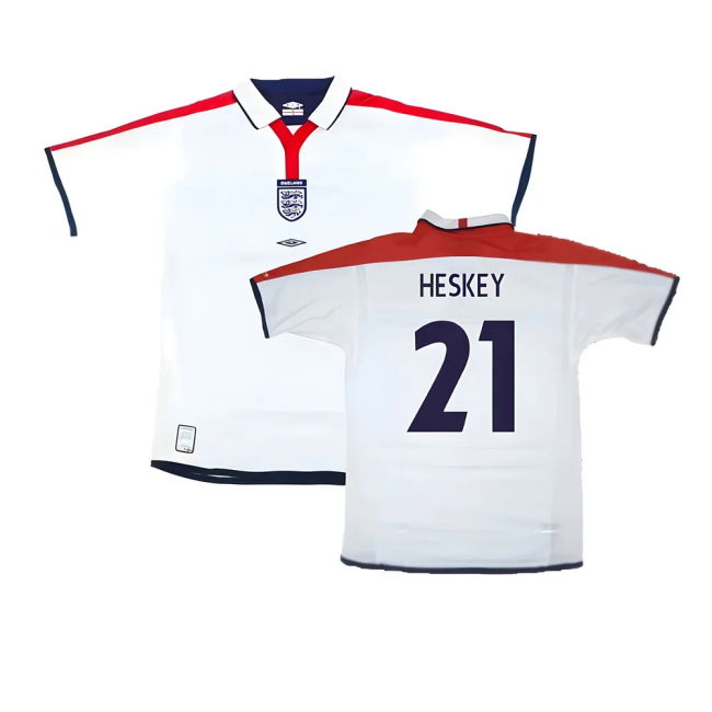 England 2003-05 Home Shirt ((Excellent) L) (Heskey 21)