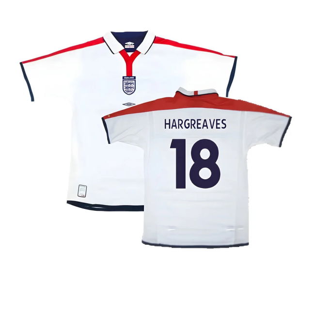 England 2003-05 Home Shirt ((Very Good) L) (Hargreaves 18)