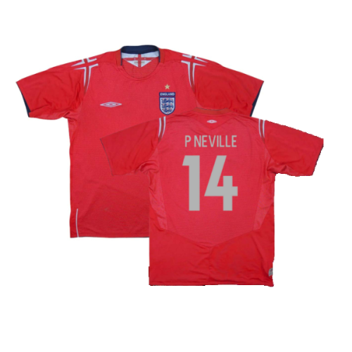 England 2004-06 Away Shirt (XL) (Excellent) (P Neville 14)
