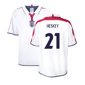 England 2004 Retro Football Shirt (Heskey 21)