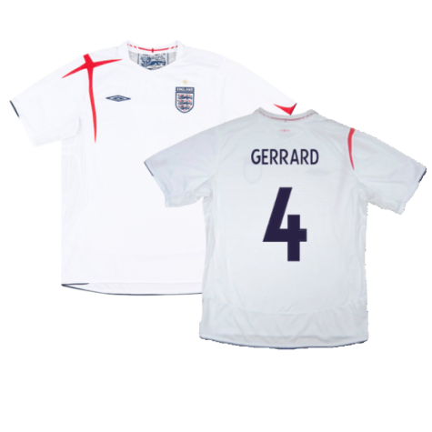 England 2005-07 Home Shirt (XXL) (Very Good) (GERRARD 4)