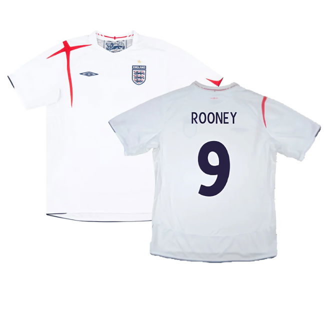 England 2005-07 Home Shirt (XXL) (Very Good) (ROONEY 9)