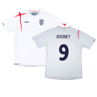 England 2005-07 Home Shirt (XXL) (Very Good) (ROONEY 9)