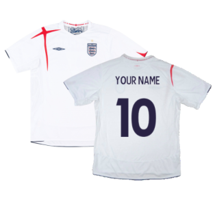England 2005-2007 Home Shirt (XL) (Excellent) (Your Name)