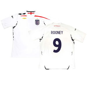 England 2007-09 Home Shirt (2XL) (Excellent) (ROONEY 9)