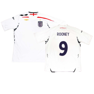 England 2007-09 Home Shirt (Excellent) (ROONEY 9)